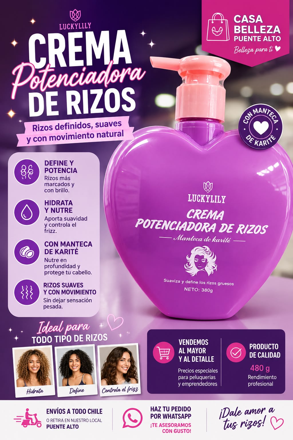 ✨💜 ¡Haz que tus rizos luzcan más definidos, hidratados y llenos de vida! 💜✨