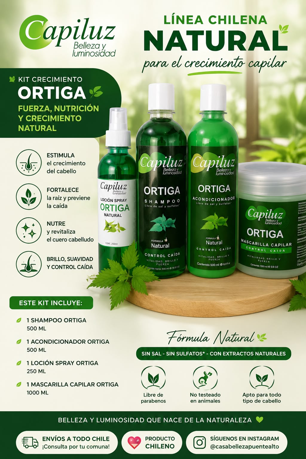 Kit crecimiento capilar ortiga