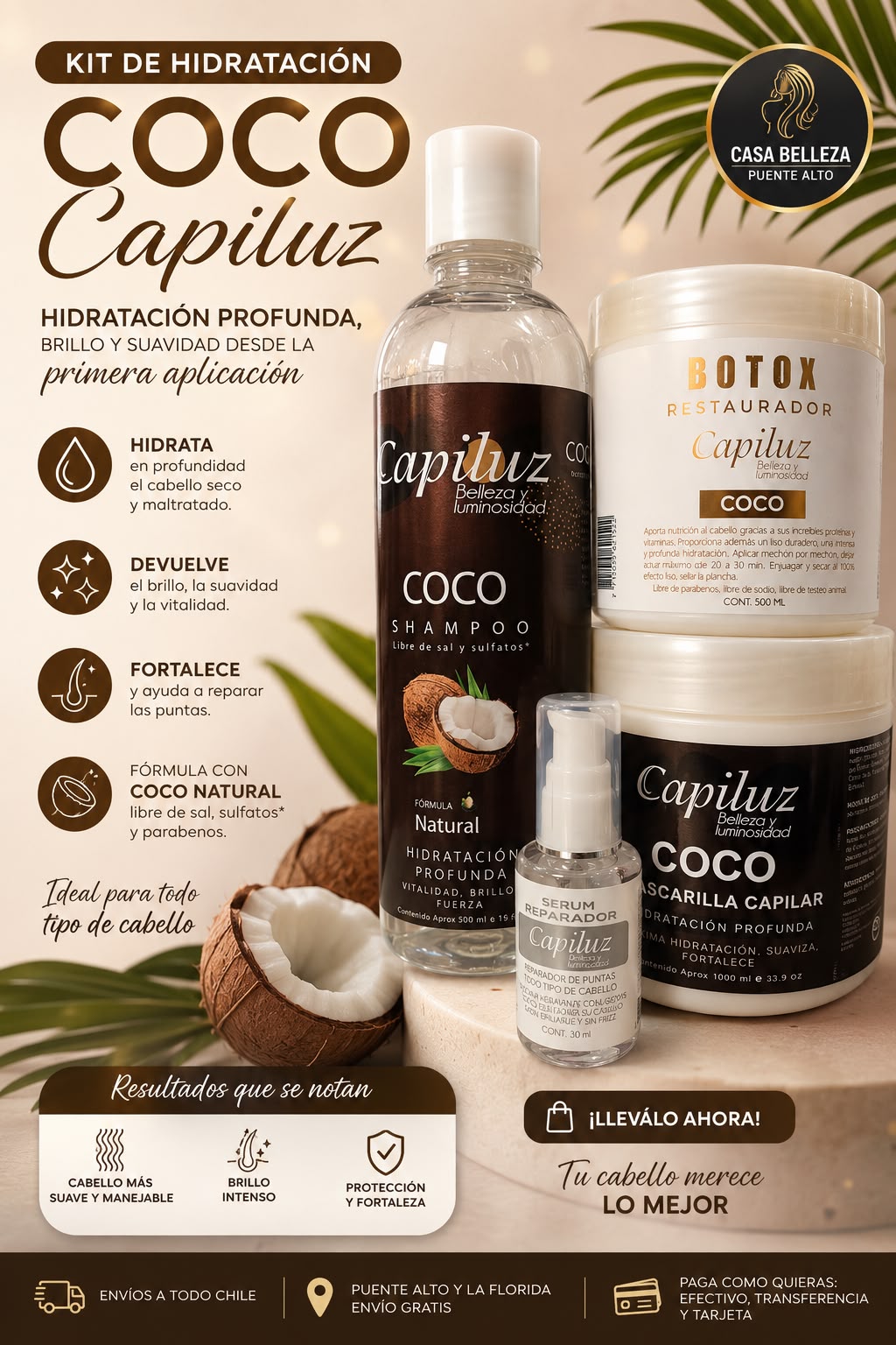 Kit capilar para hidratar cabellos dañados