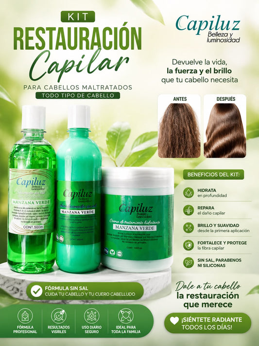 Pack restauración capilar manzana verde