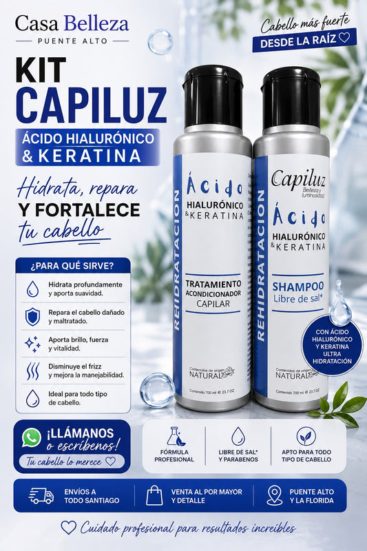 Shampoo y acondicionador Capiluz Ácido Hialurónico &amp; Keratina