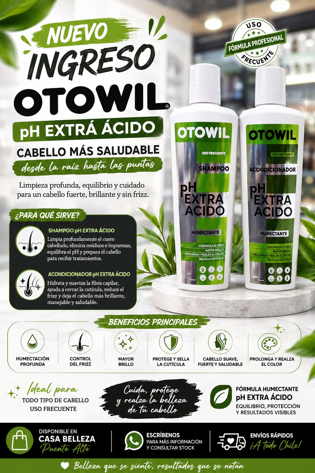 Shampoo y acondicionador PH EXTRA ACIDO Otowil